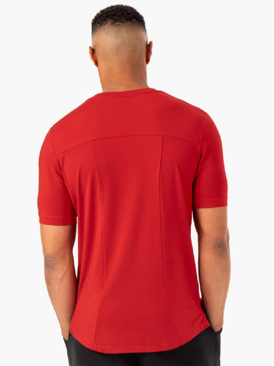 Red Men's Ryderwear Optimal Mesh T-Shirt Top | OKT66968