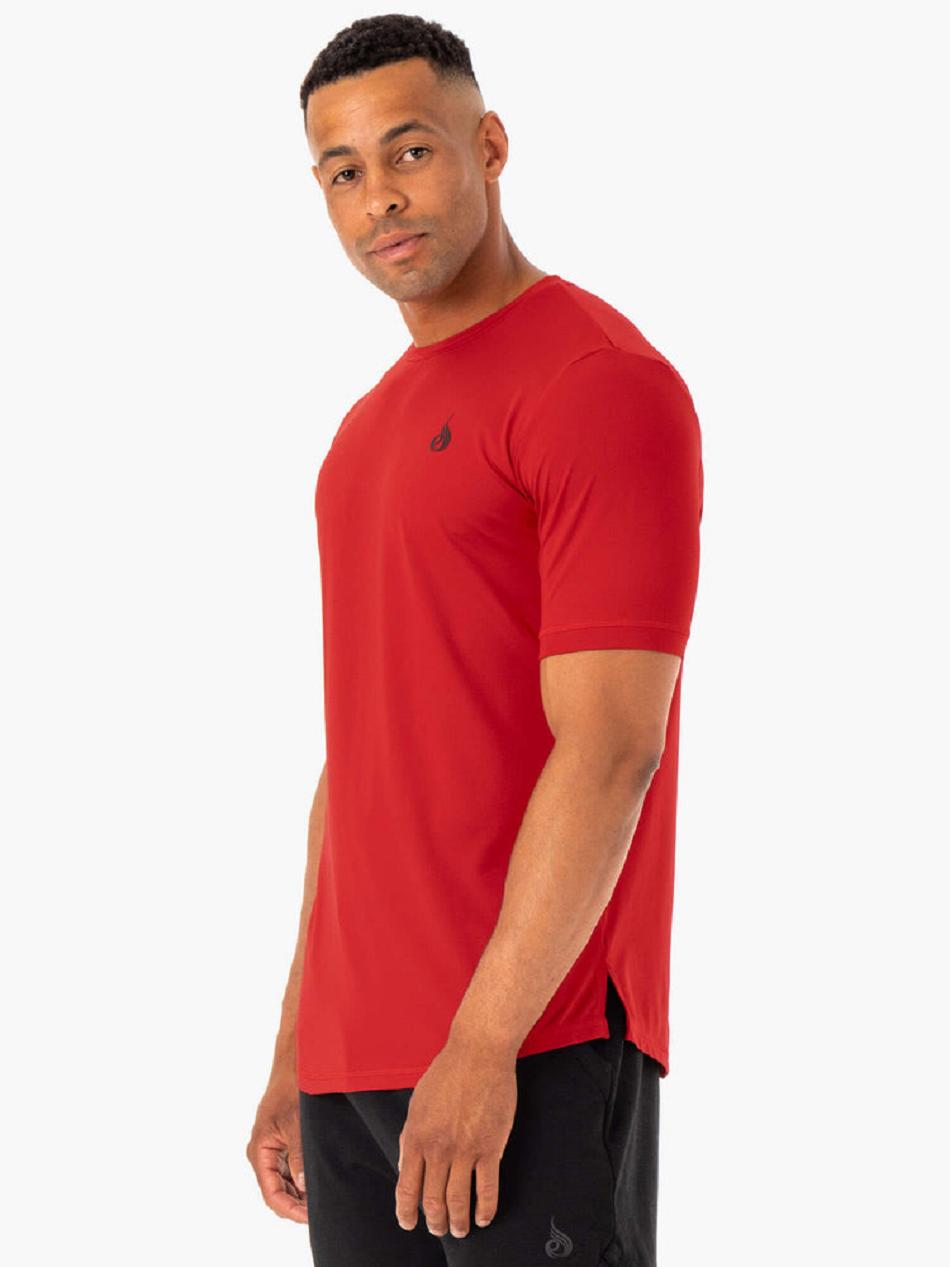 Red Men's Ryderwear Optimal Mesh T-Shirt Top | OKT66968