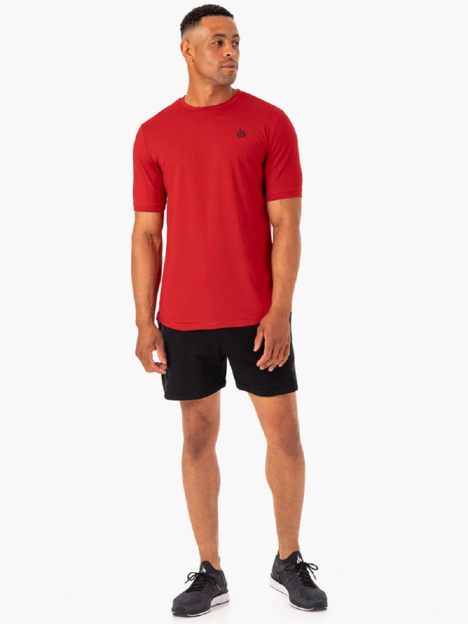 Red Men's Ryderwear Optimal Mesh T-Shirt Top | OKT66968