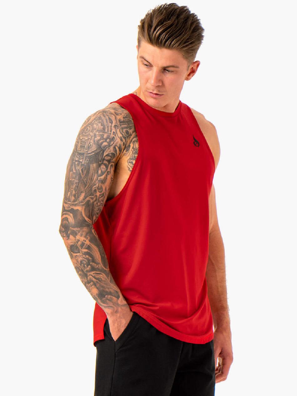 Red Men's Ryderwear Optimal Mesh Tank Top | 150IV24398