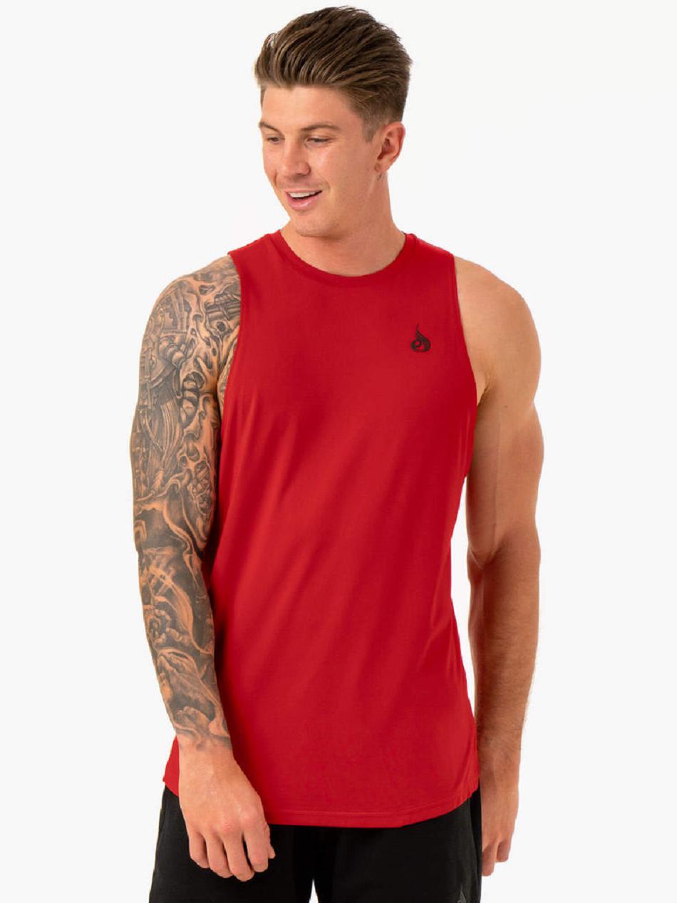 Red Men\'s Ryderwear Optimal Mesh Tank Top | 150IV24398