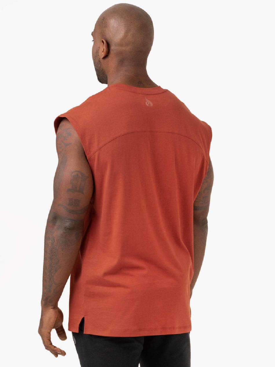 Red Men's Ryderwear Pursuit Wide Cut Tanks | 82ES80655