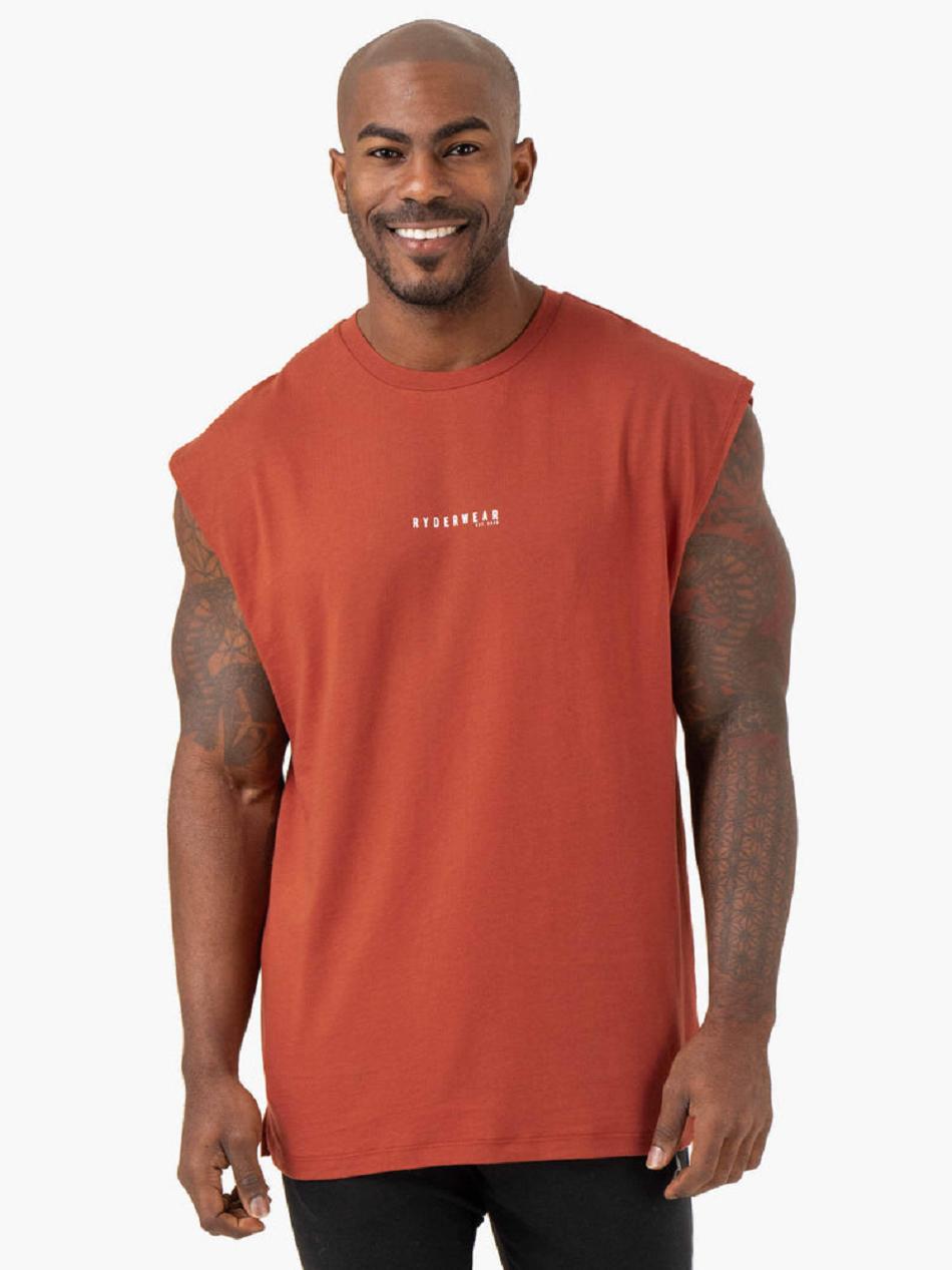 Red Men\'s Ryderwear Pursuit Wide Cut Tanks | 82ES80655