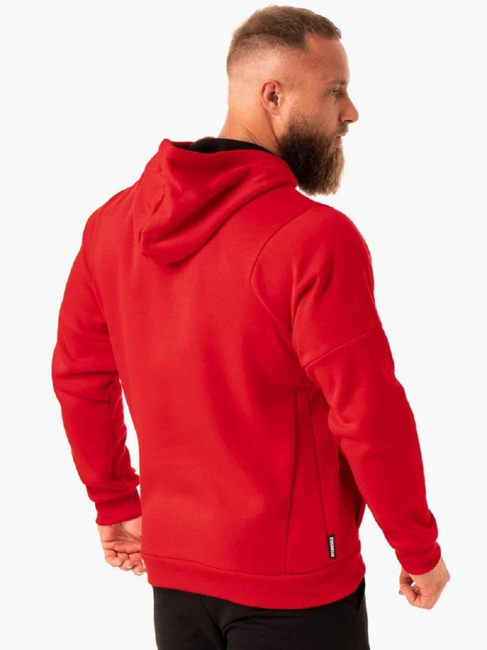 Red Men's Ryderwear RWXKG Fleece Hoodie | 142Y45890