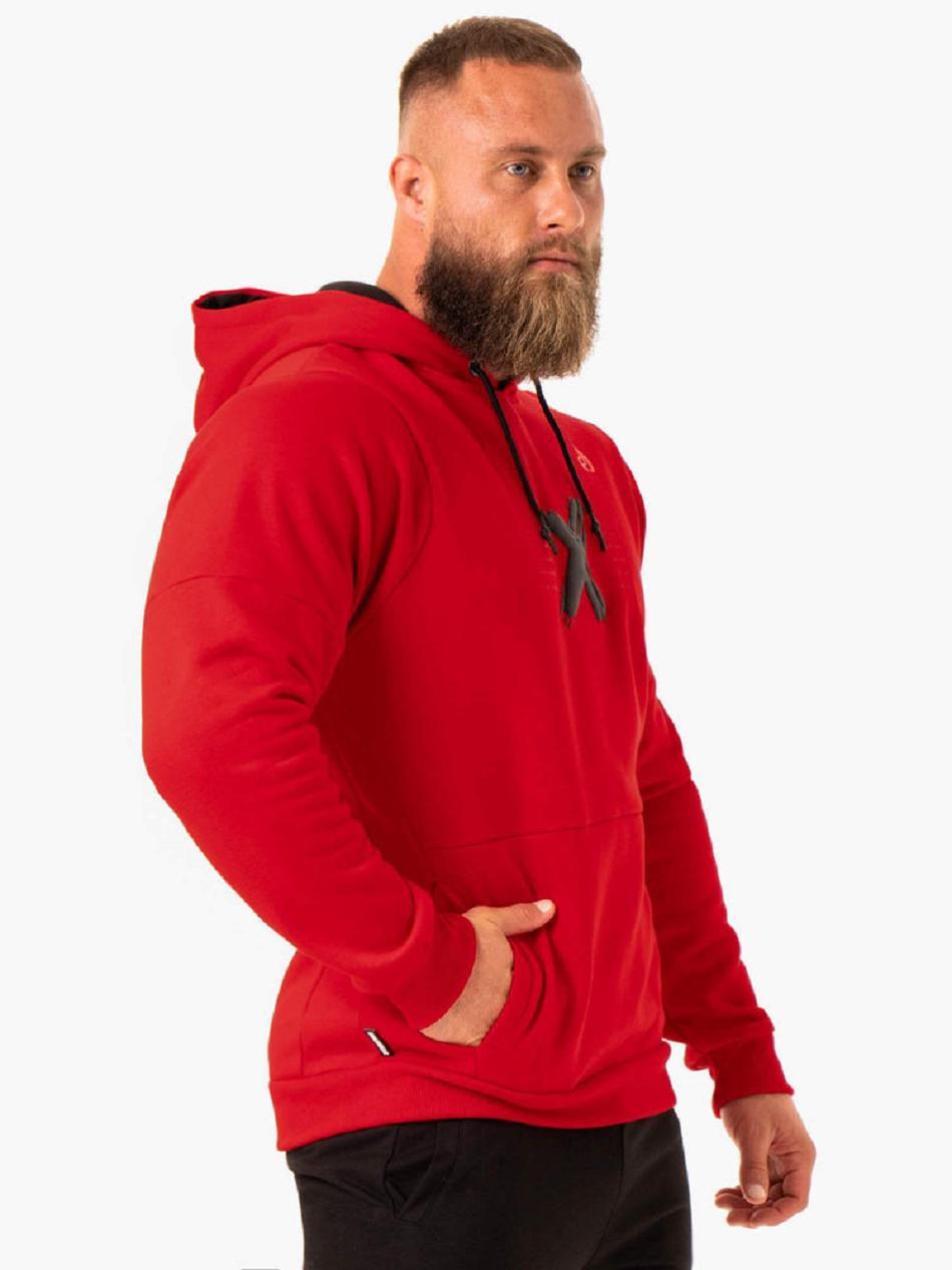 Red Men's Ryderwear RWXKG Fleece Hoodie | 142Y45890