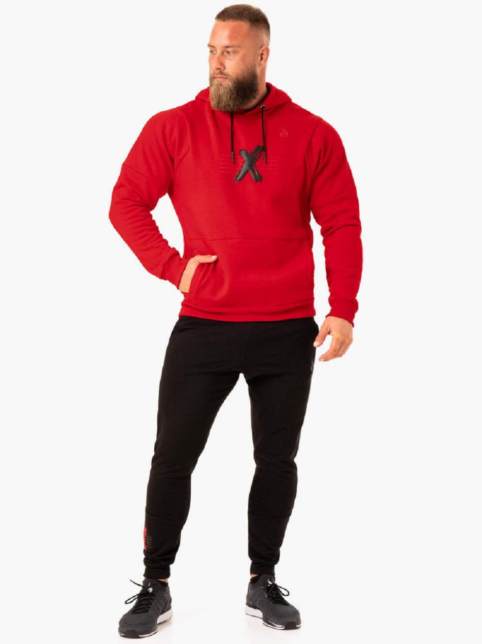 Red Men's Ryderwear RWXKG Fleece Hoodie | 142Y45890