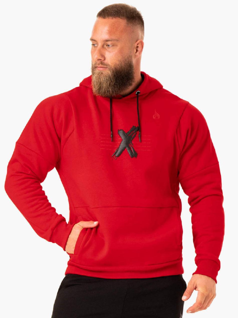 Red Men\'s Ryderwear RWXKG Fleece Hoodie | 142Y45890