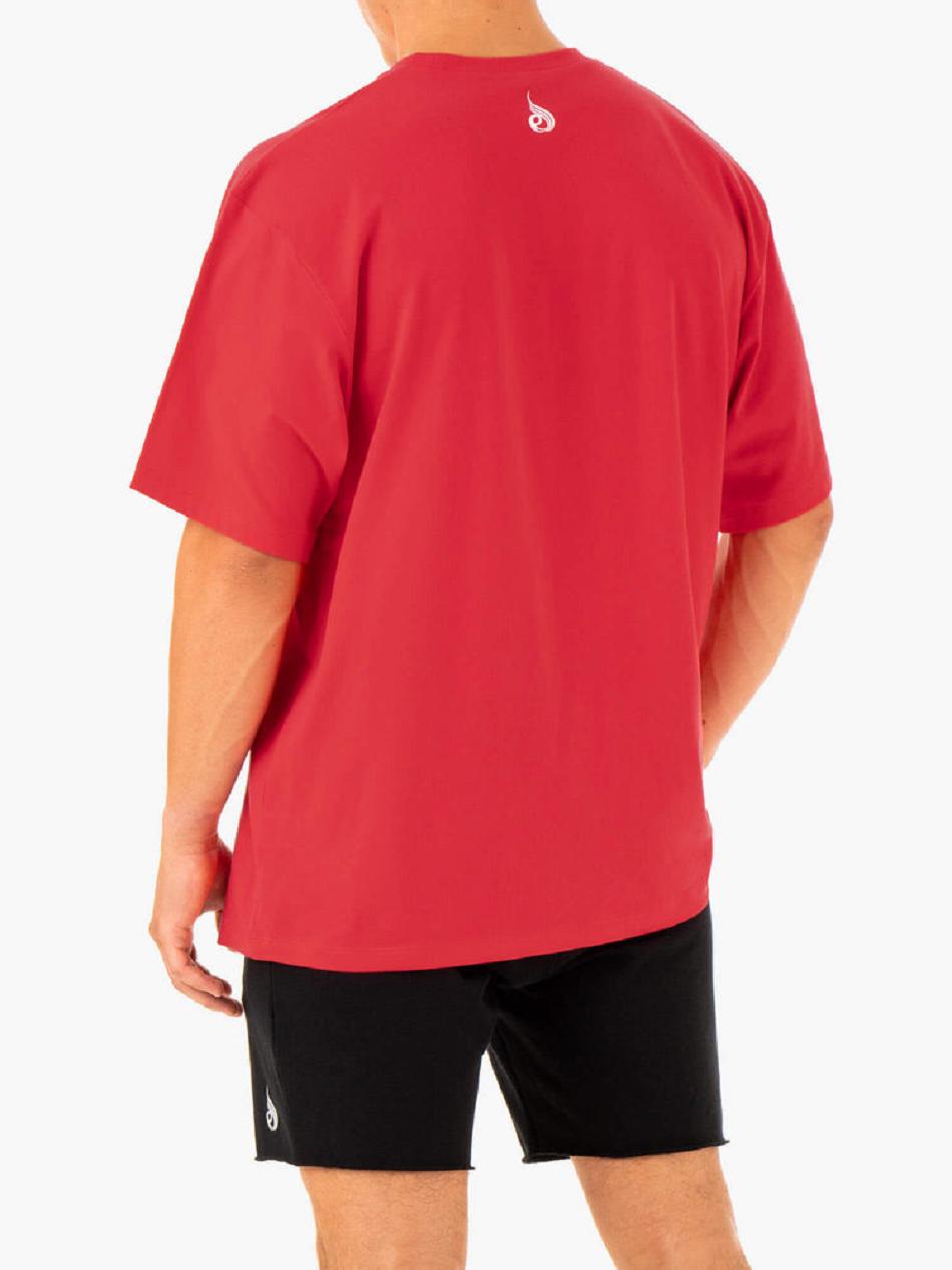 Red Men's Ryderwear Recharge T-Shirt Top | 89YH67933