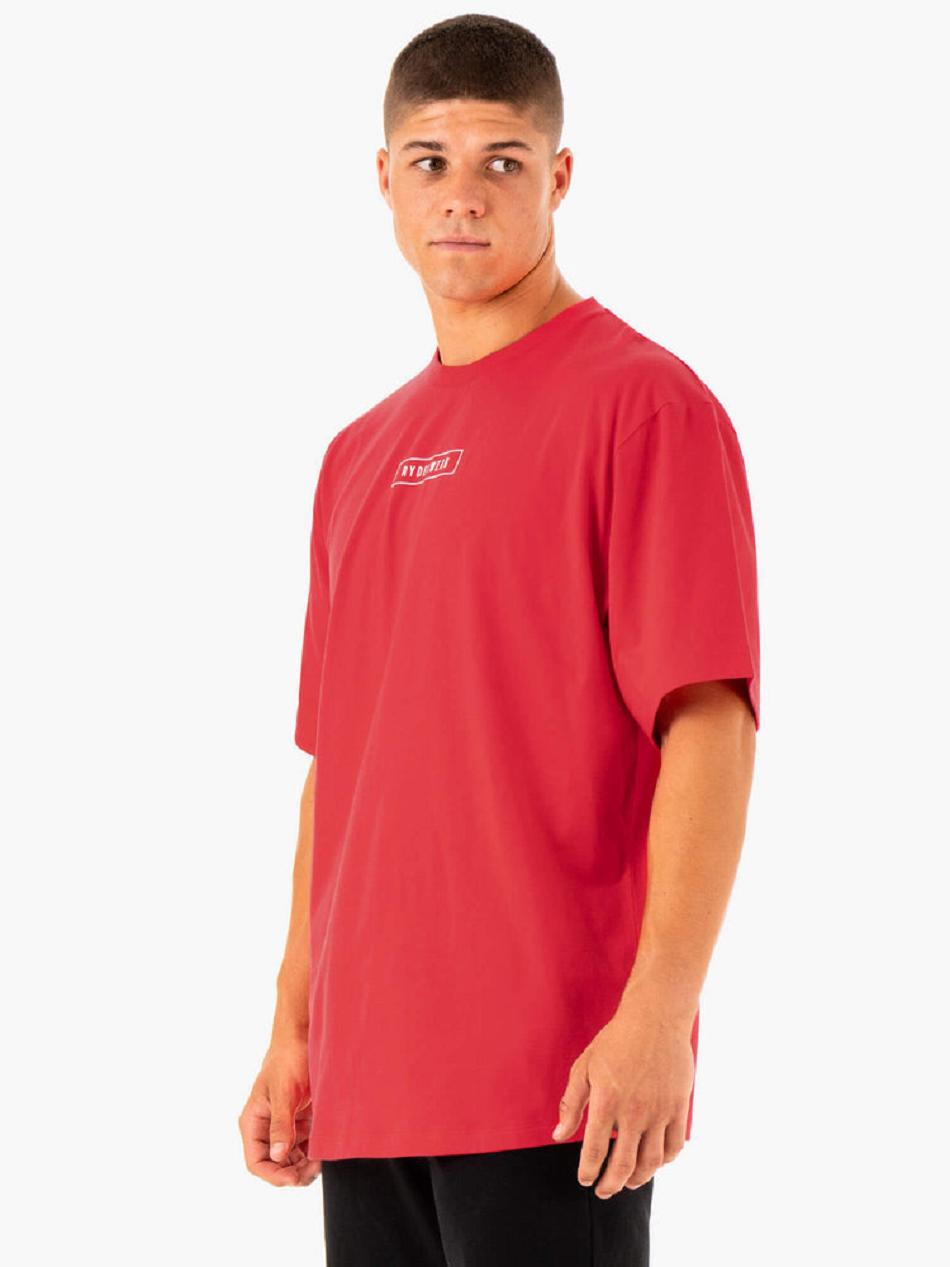 Red Men's Ryderwear Recharge T-Shirt Top | 89YH67933