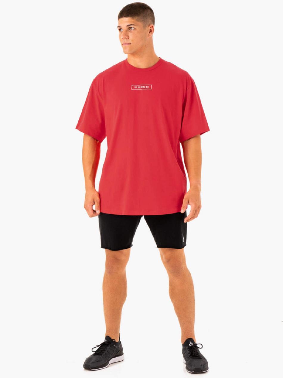 Red Men's Ryderwear Recharge T-Shirt Top | 89YH67933