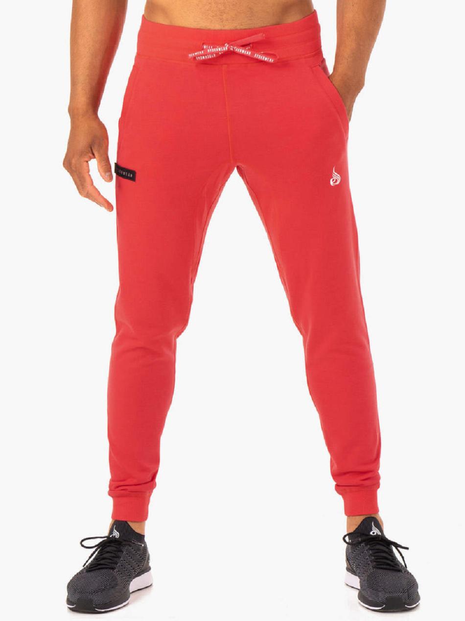 Red Men\'s Ryderwear Recharge Tapered Track Pants | 93RC40830