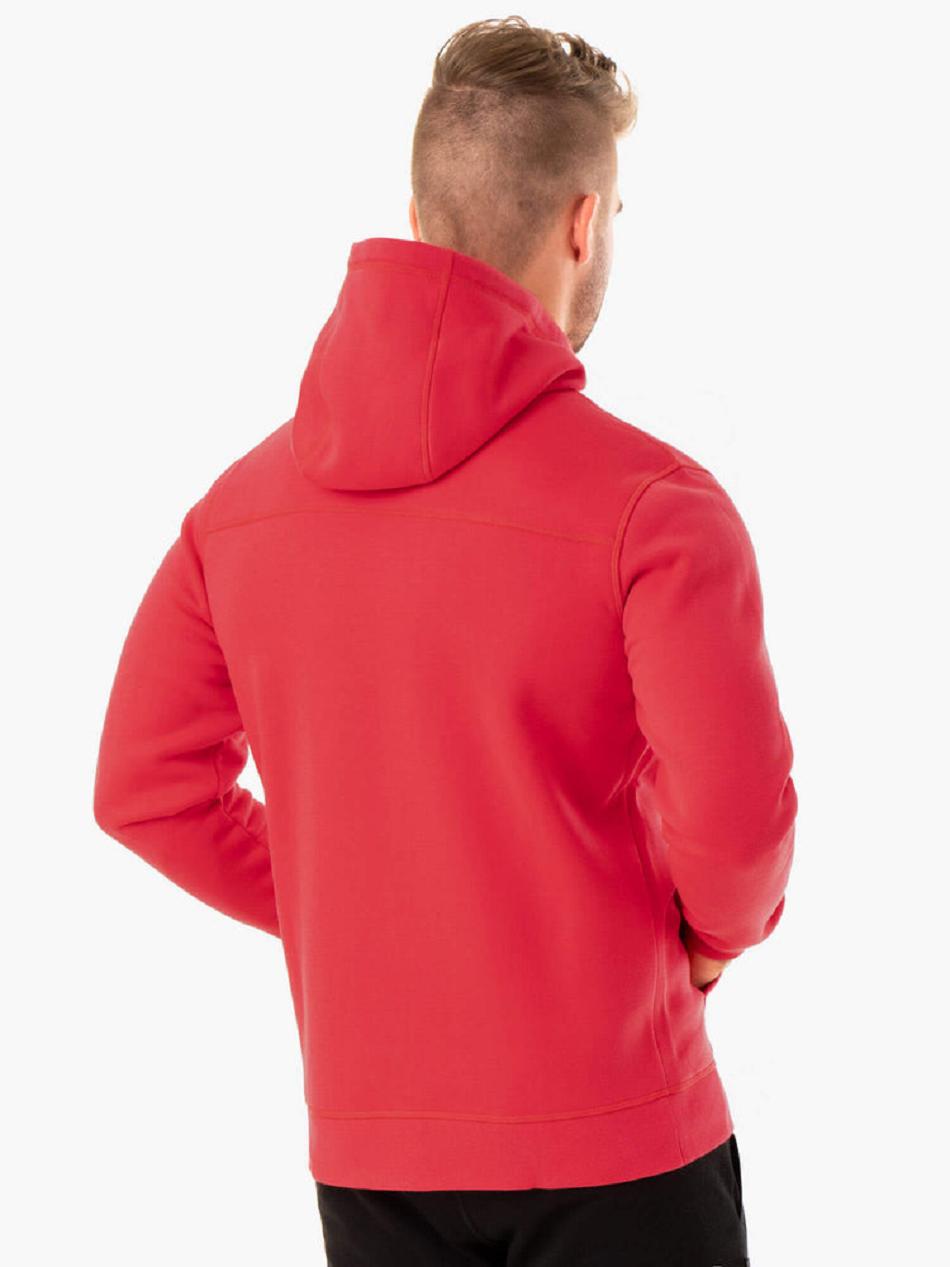 Red Men's Ryderwear Recharge Zip Up Hoodie Top | 150J77036