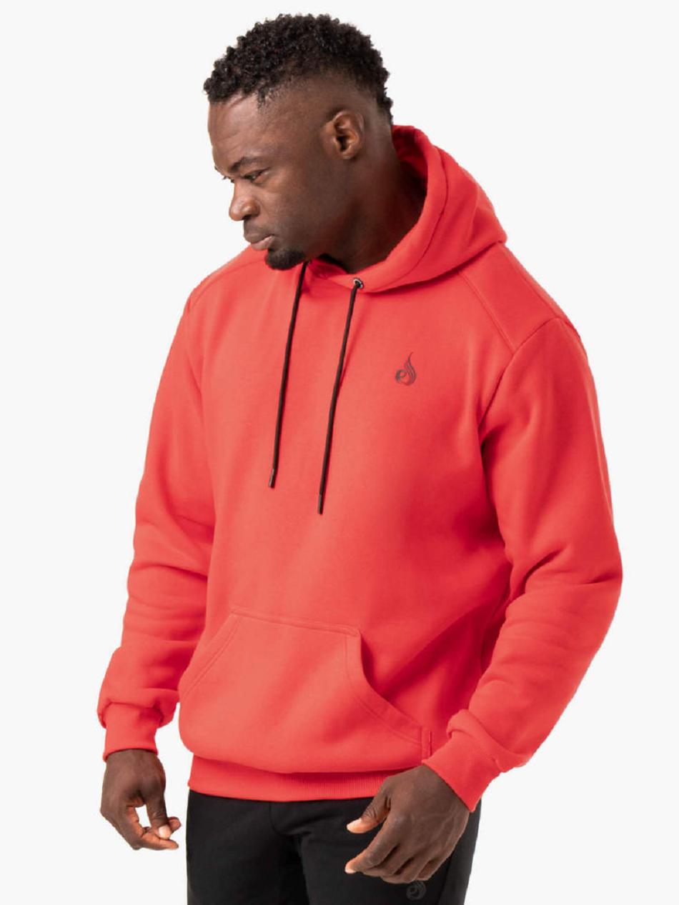 Red Men's Ryderwear Reset Pullover Hoodie Top | OKT71230