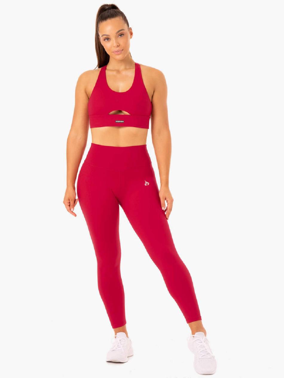 Red Women's Ryderwear Base Full Length High Waisted Leggings | HY4037056