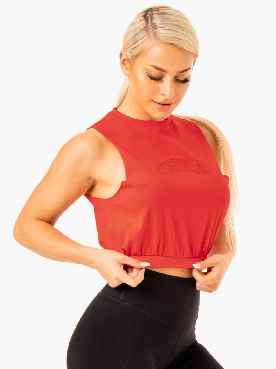 Red Women's Ryderwear Boxer Muscle Tank Top | 111T65474