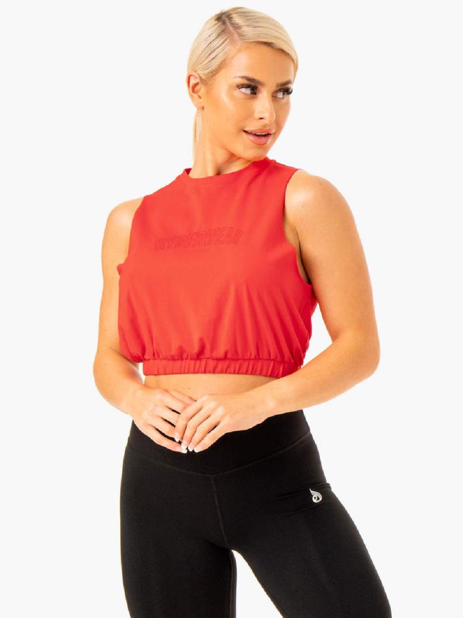 Red Women\'s Ryderwear Boxer Muscle Tank Top | 111T65474