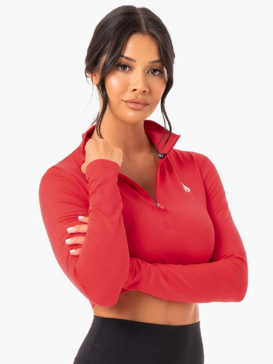 Red Women's Ryderwear Force Long Sleeve Training Top Top | 60NG93648