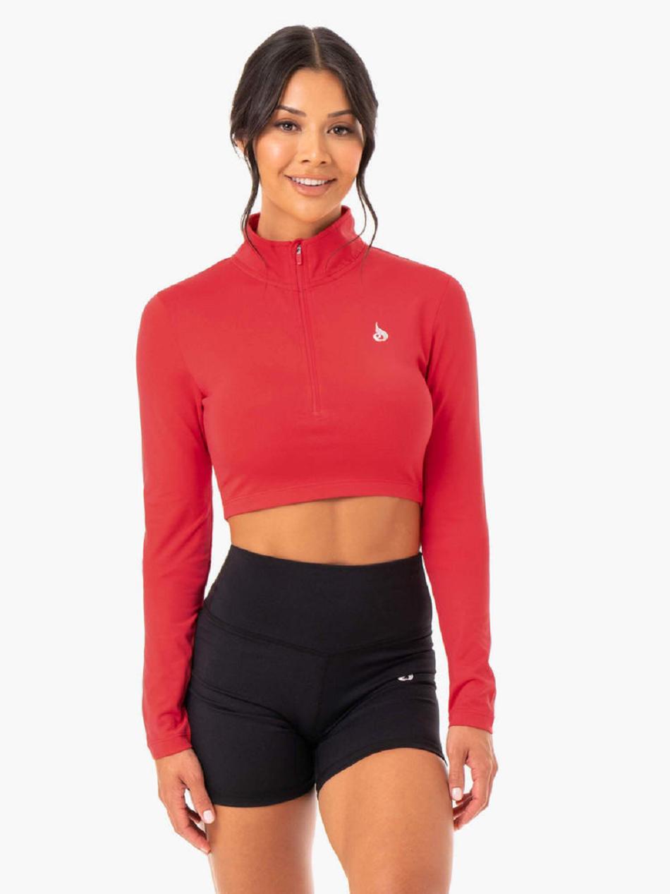 Red Women's Ryderwear Force Long Sleeve Training Top Top | 60NG93648