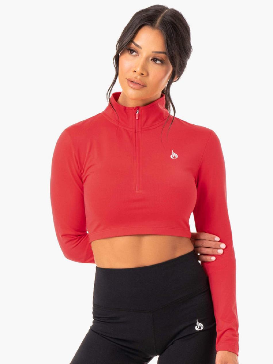 Red Women's Ryderwear Force Long Sleeve Training Top Top | 60NG93648