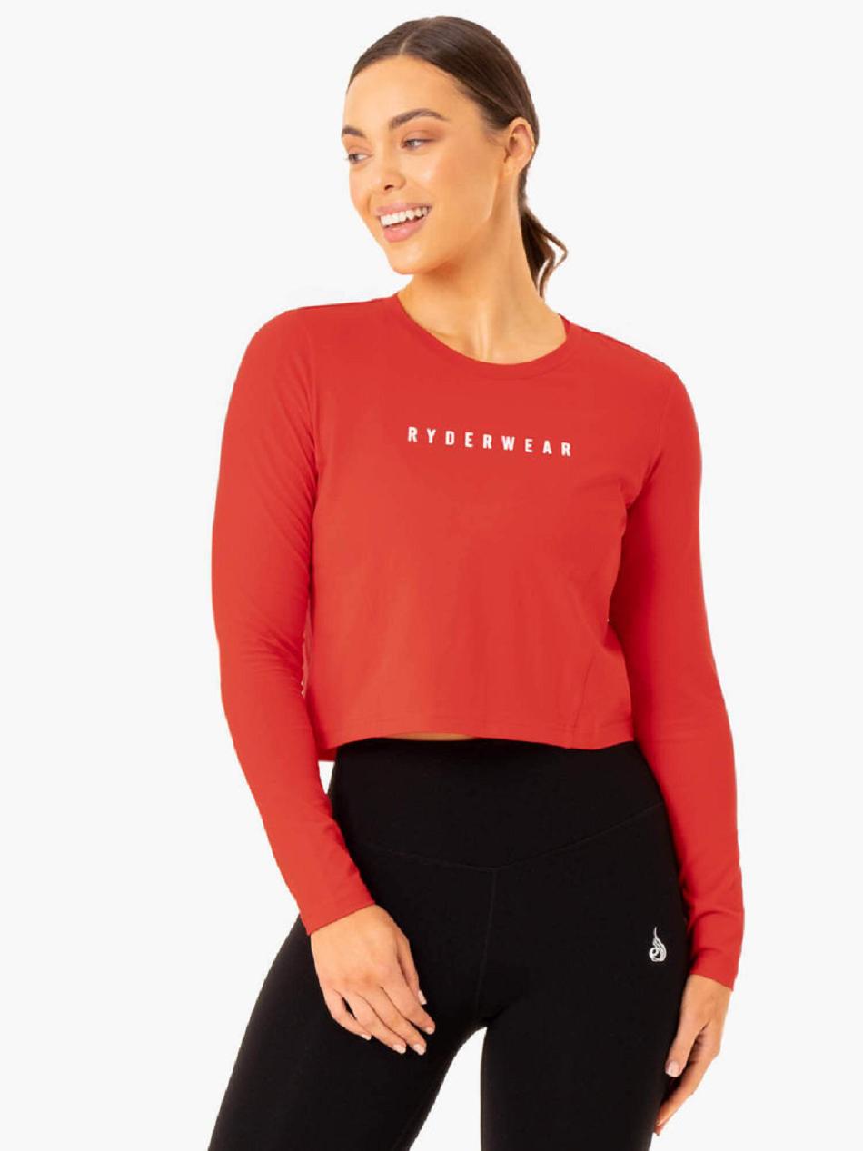 Red Women\'s Ryderwear Foundation Long Sleeve Top Top | NF5923660