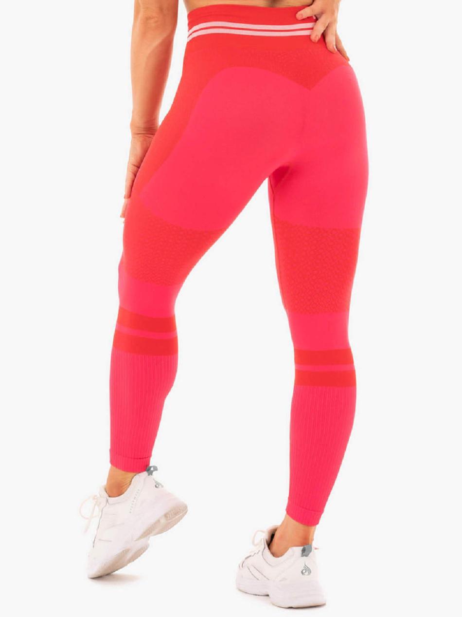 Red Women's Ryderwear Freestyle High Waisted Leggings Seamless | 45ES20962