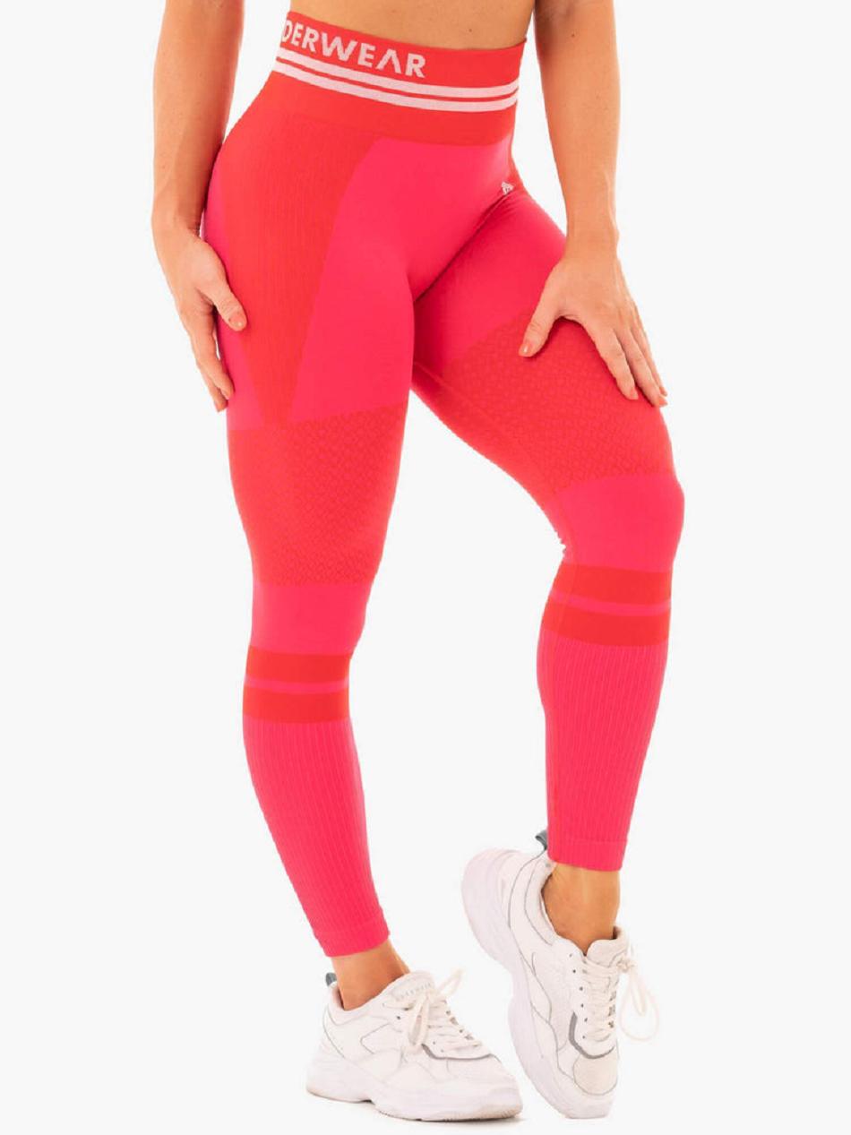 Red Women's Ryderwear Freestyle High Waisted Leggings Seamless | 45ES20962