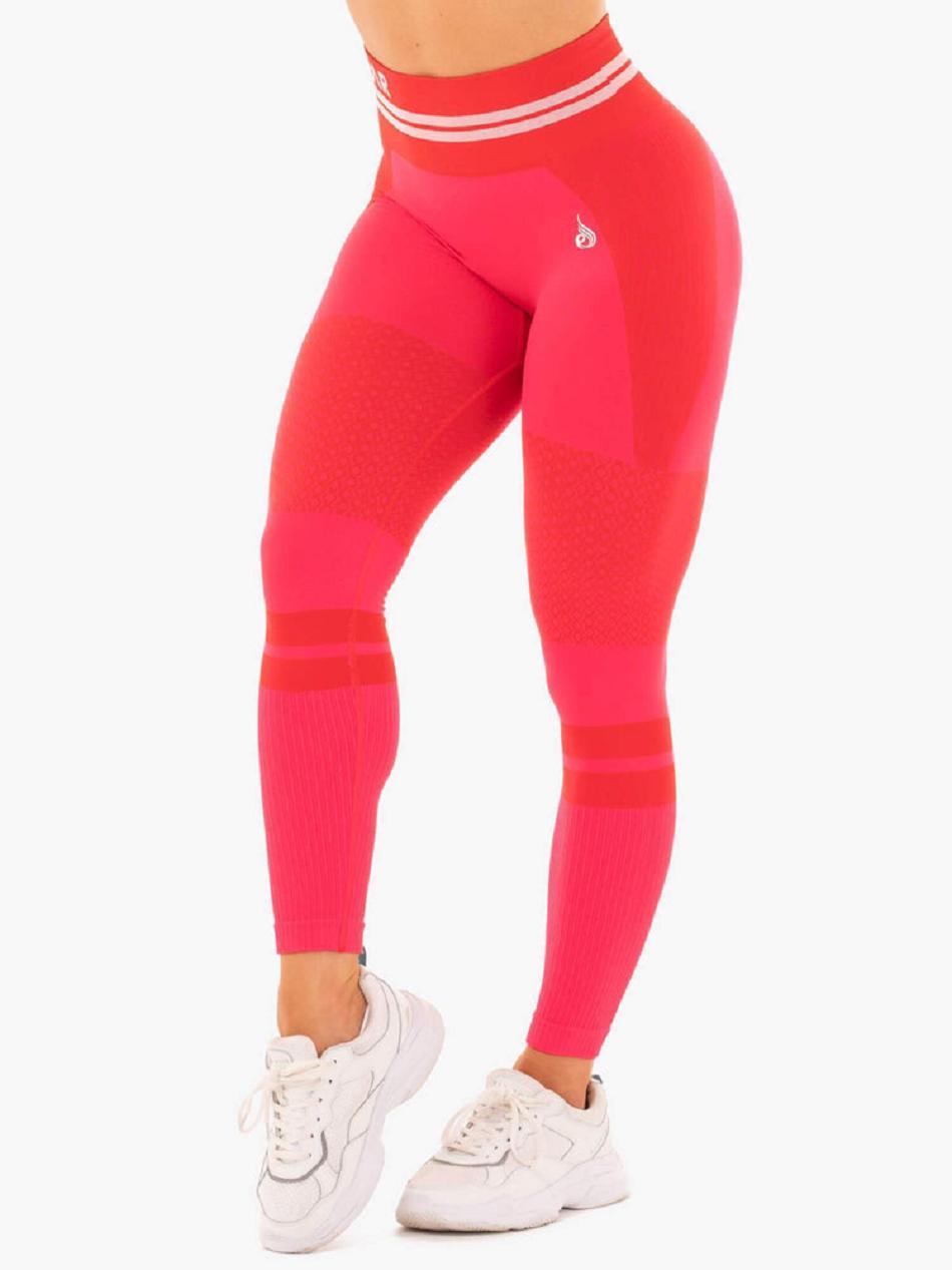 Red Women\'s Ryderwear Freestyle High Waisted Leggings Seamless | 45ES20962