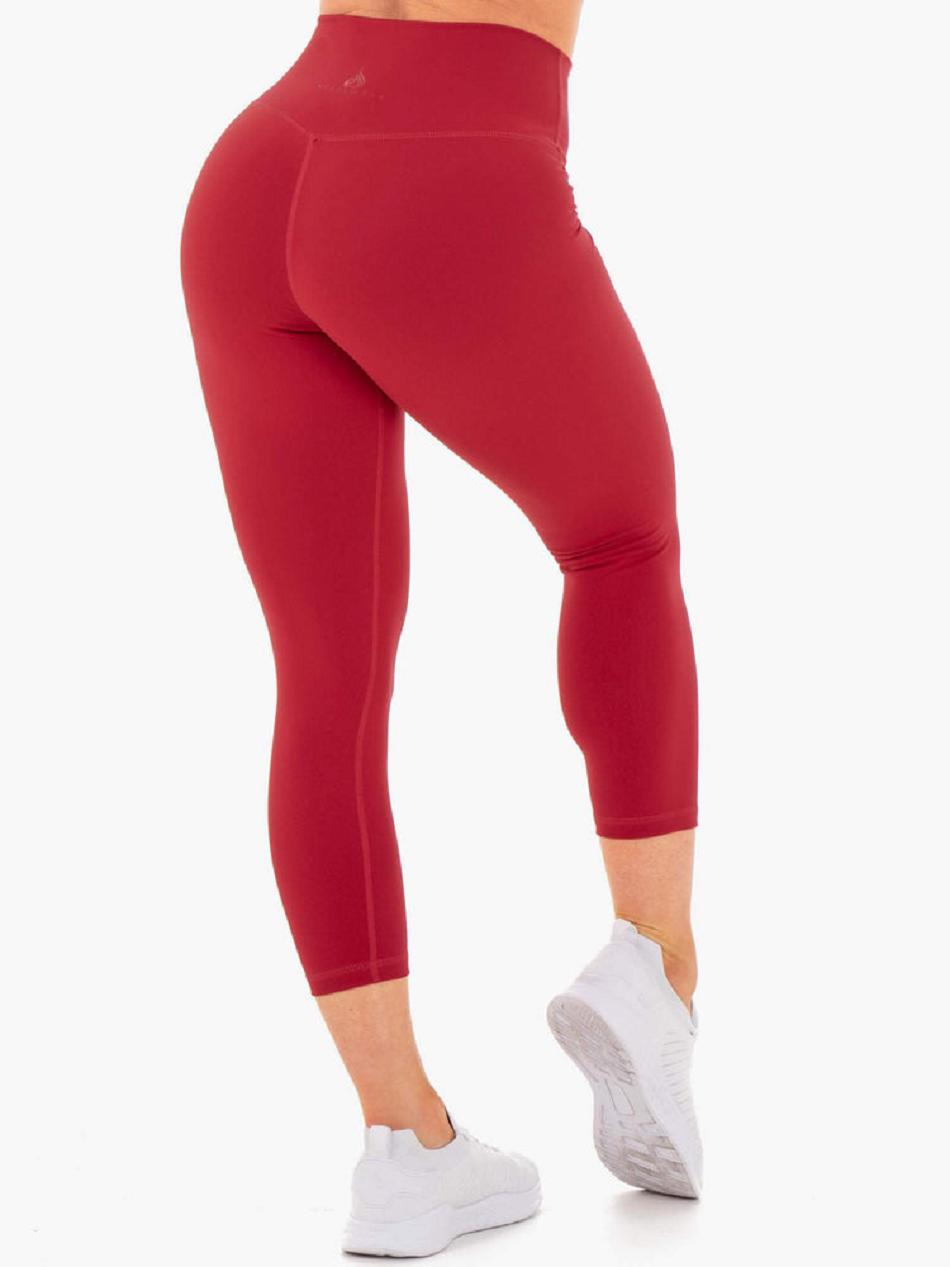 Red Women's Ryderwear Motion High Waisted 7/8 Leggings | 41NG69053