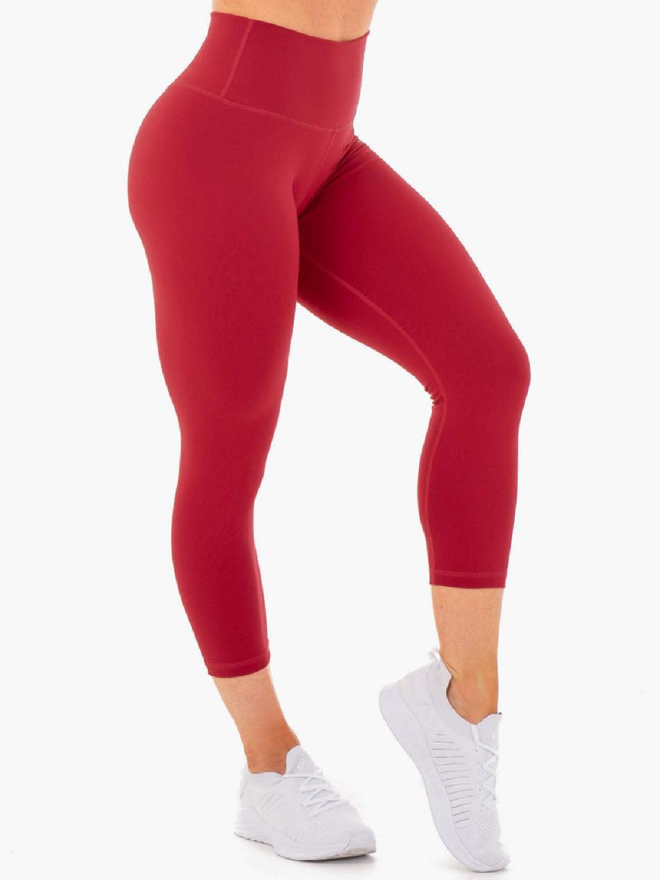 Red Women's Ryderwear Motion High Waisted 7/8 Leggings | 41NG69053