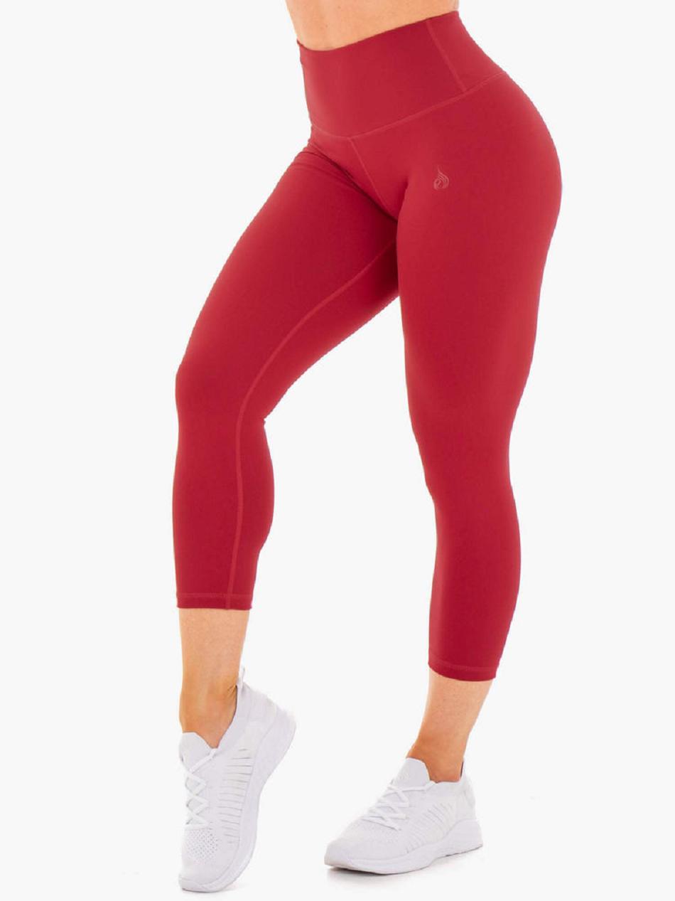 Red Women\'s Ryderwear Motion High Waisted 7/8 Leggings | 41NG69053