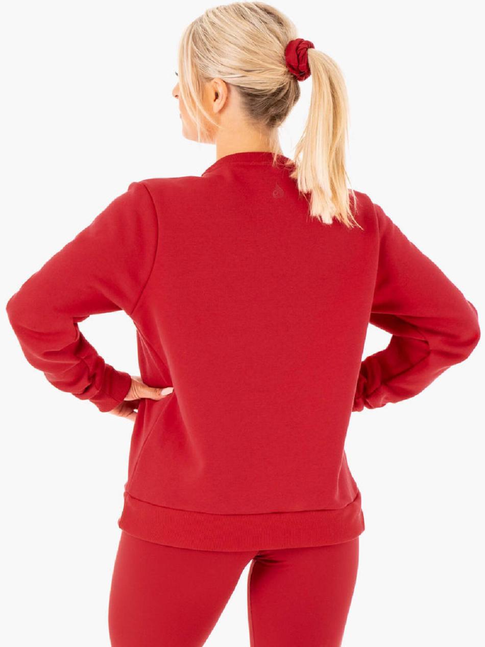 Red Women's Ryderwear Motion Oversized Sweater Active Lounge | 76RT47825