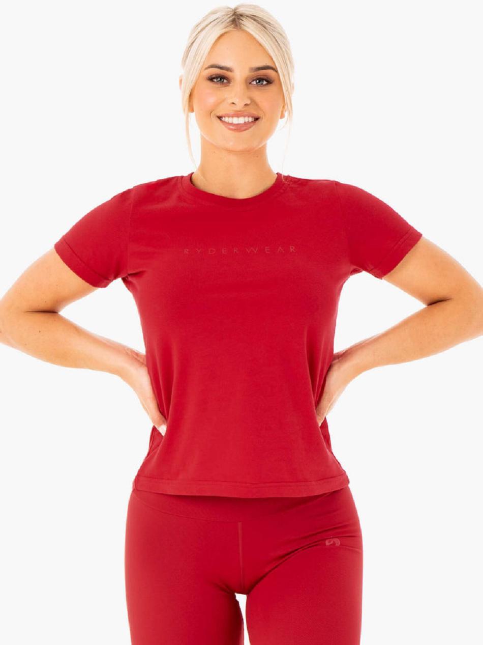 Red Women\'s Ryderwear Motion T-Shirt Top | 621Y16857