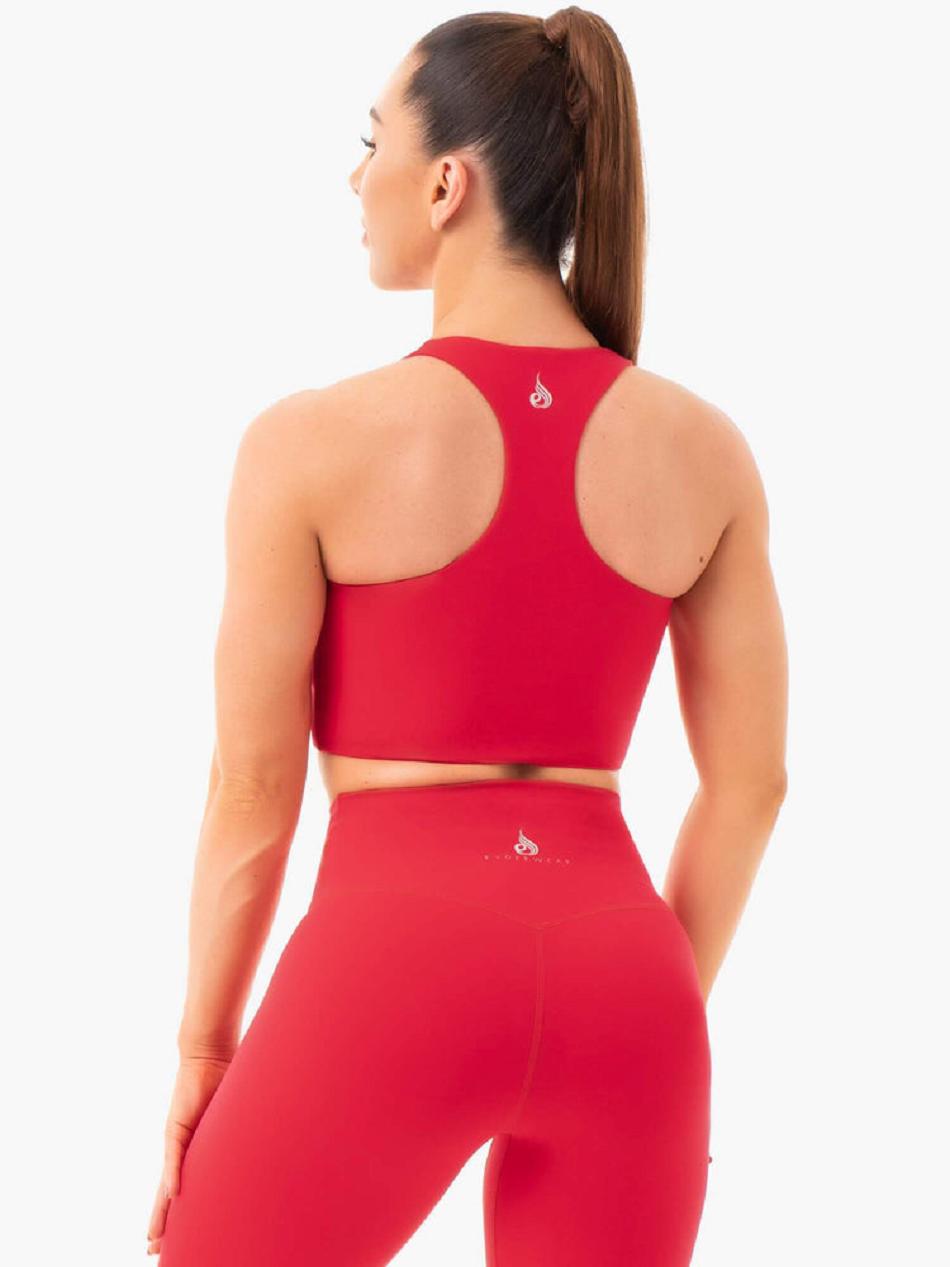 Red Women's Ryderwear NKD Sports Bras | 67U5565089