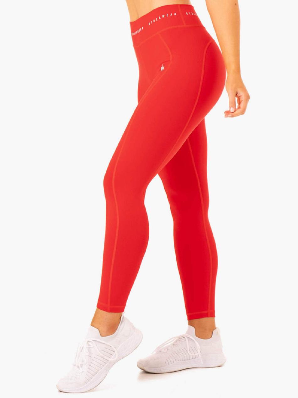 Red Women's Ryderwear Reflex High Waisted Leggings | HY4262618