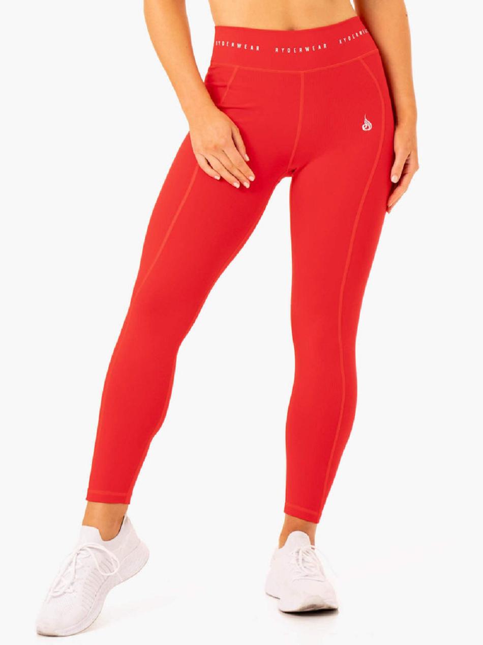 Red Women\'s Ryderwear Reflex High Waisted Leggings | HY4262618