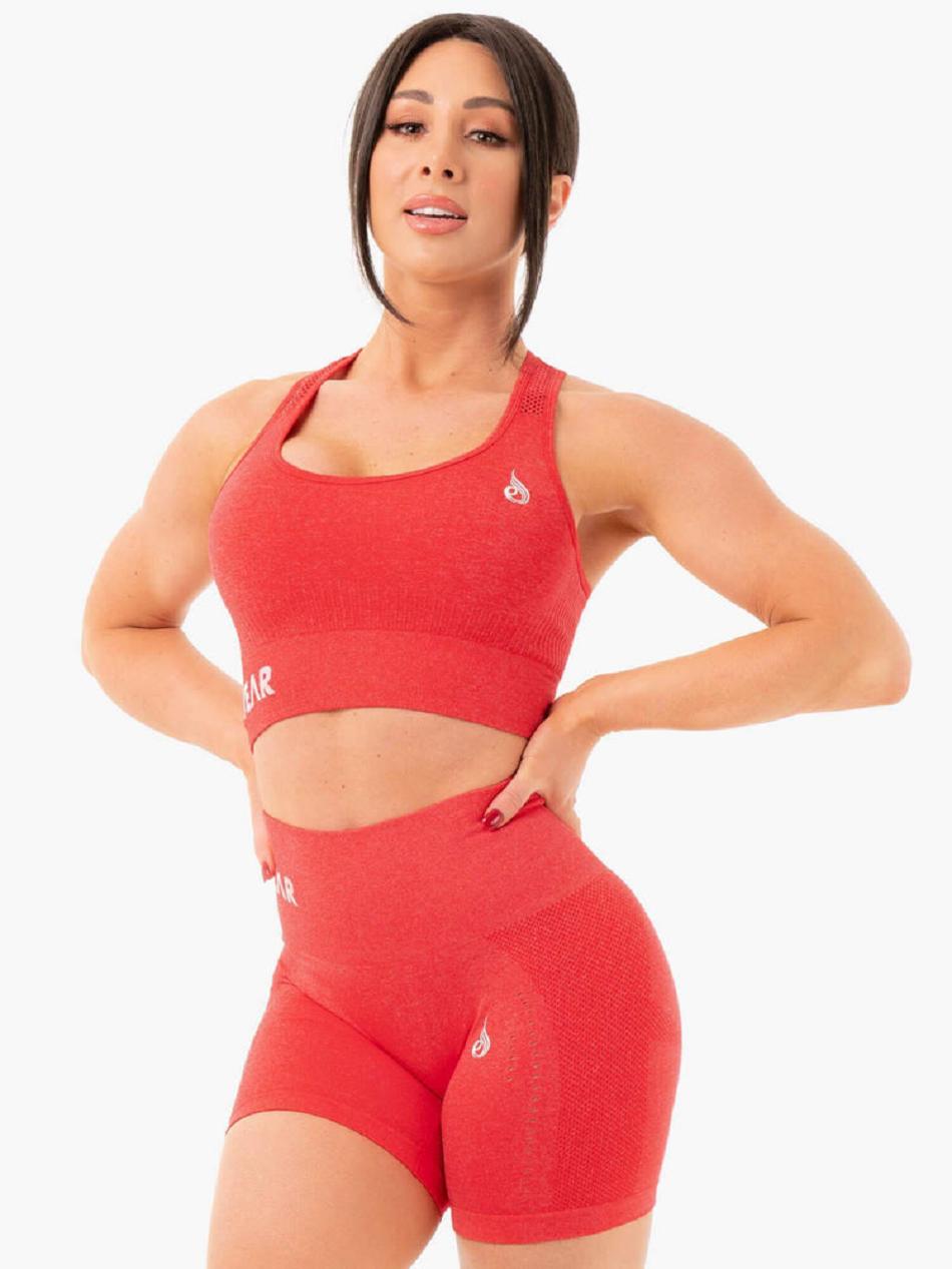 Red Women's Ryderwear Seamless Staples Sports Bras | 58YH88172