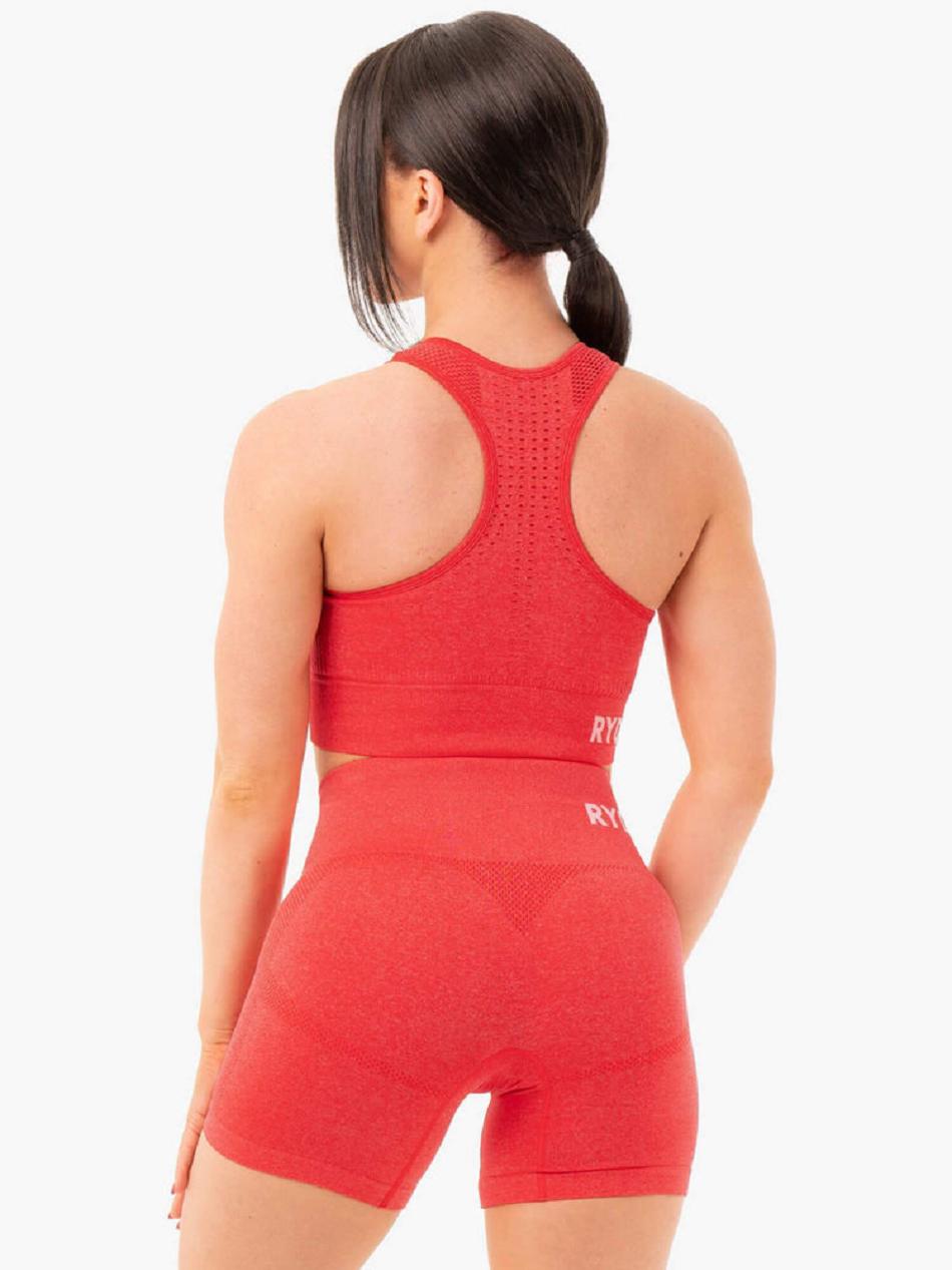 Red Women's Ryderwear Seamless Staples Sports Bras | 58YH88172