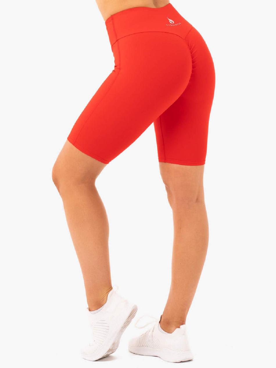 Red Women's Ryderwear Staples Bike Shorts Scrunch Bum | 42FV56339