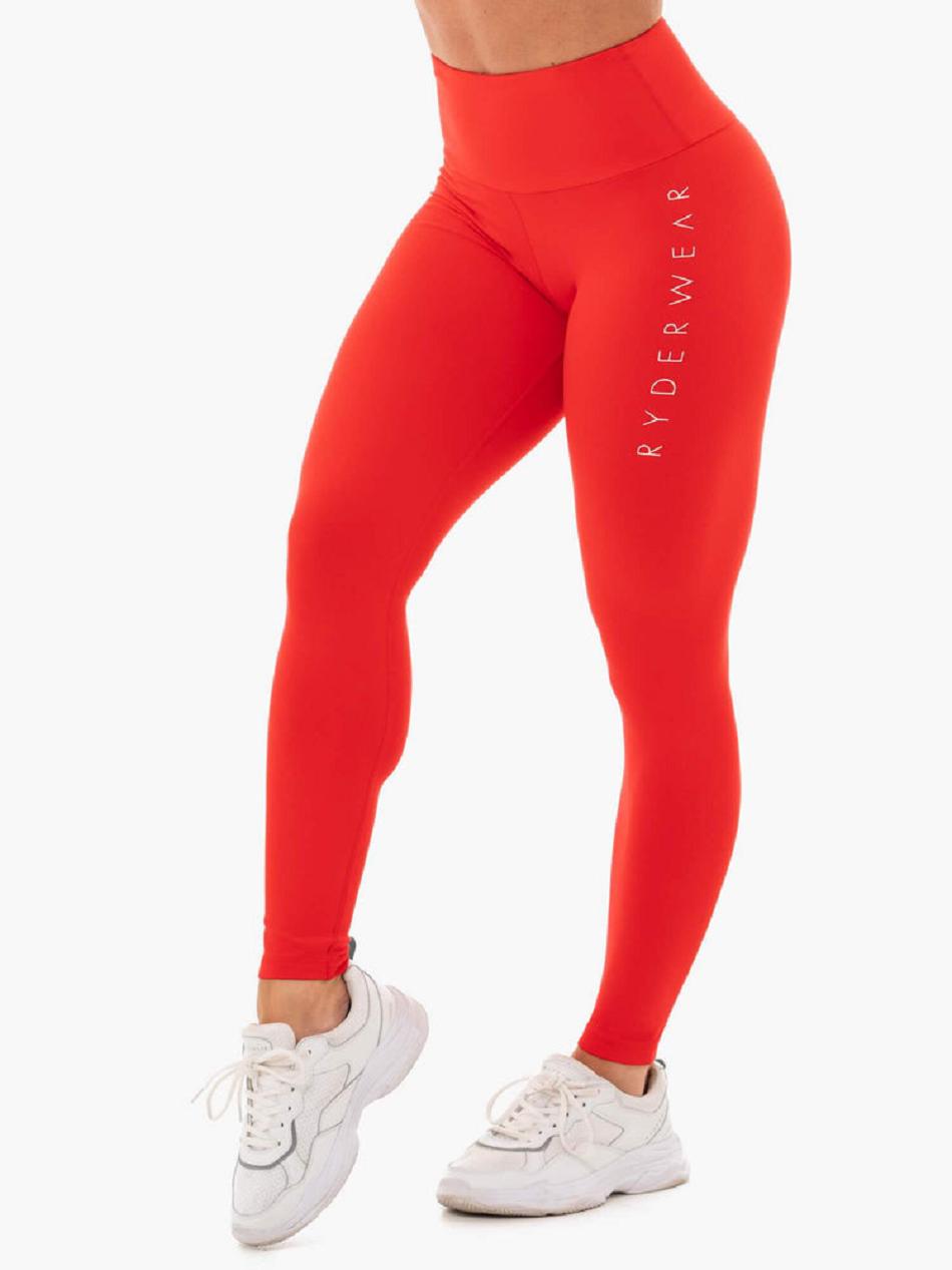 Red Women\'s Ryderwear Staples Leggings Scrunch Bum | 43YH21639