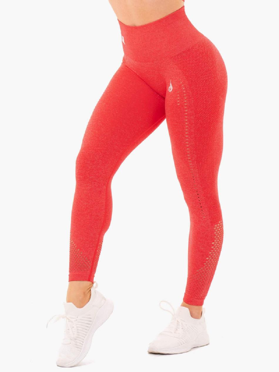 Red Women's Ryderwear Staples Leggings Seamless | G5B70259