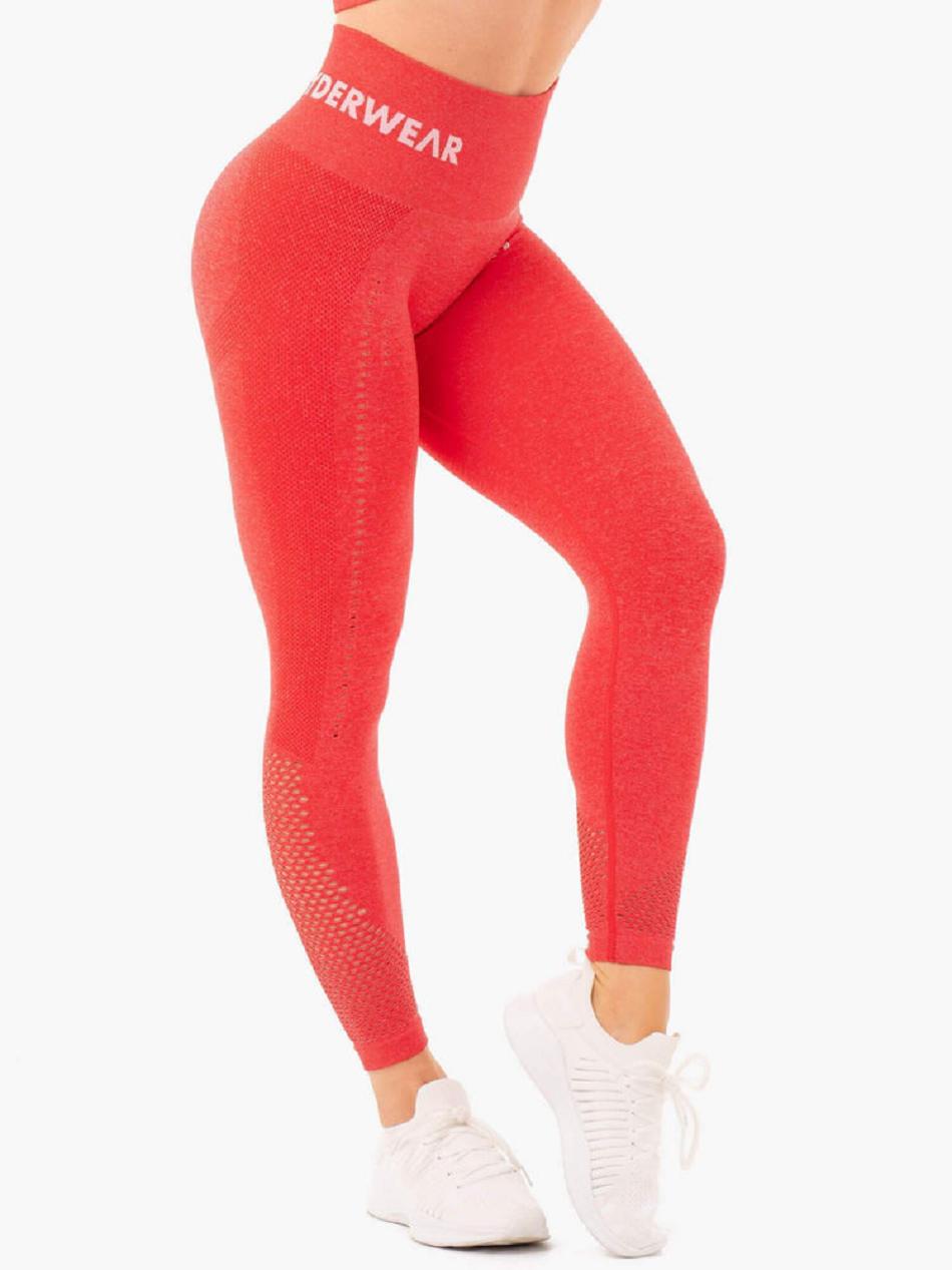 Red Women's Ryderwear Staples Leggings Seamless | G5B70259