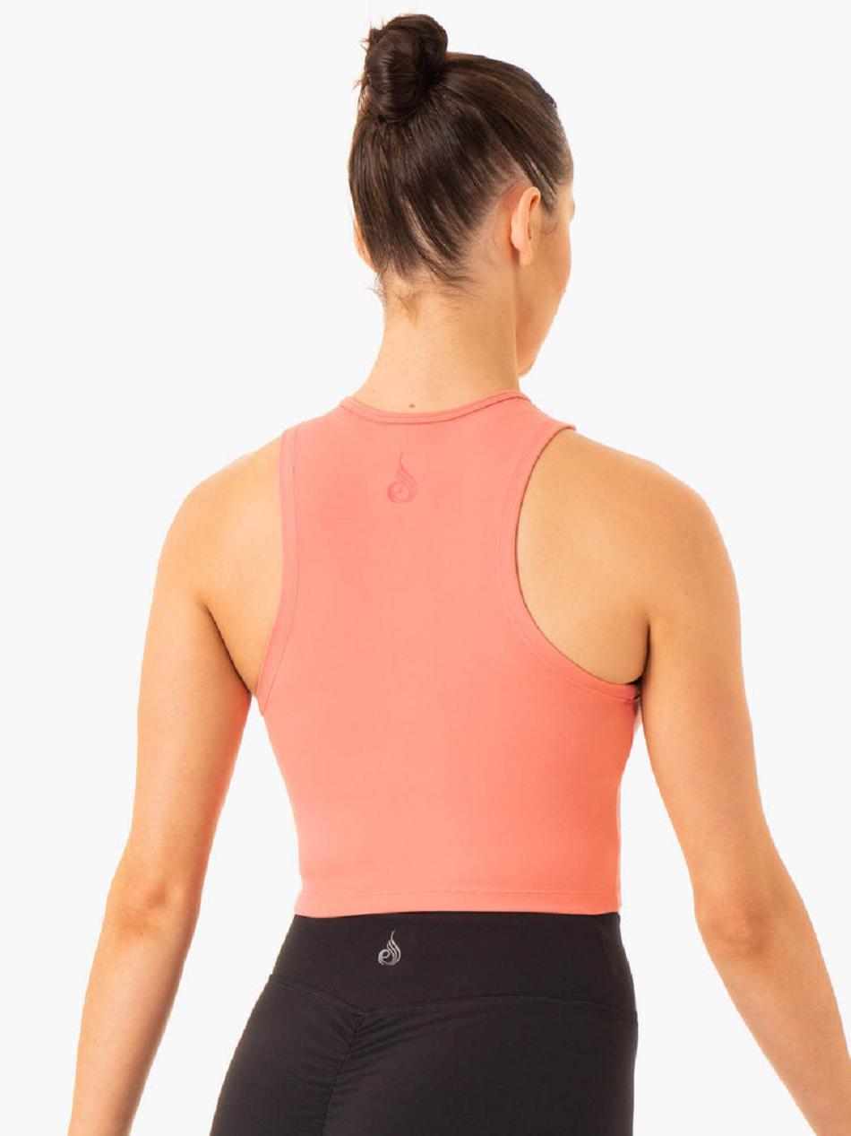 Rose / Pink Women's Ryderwear Embody Zip Up Crop Top | V8F63596