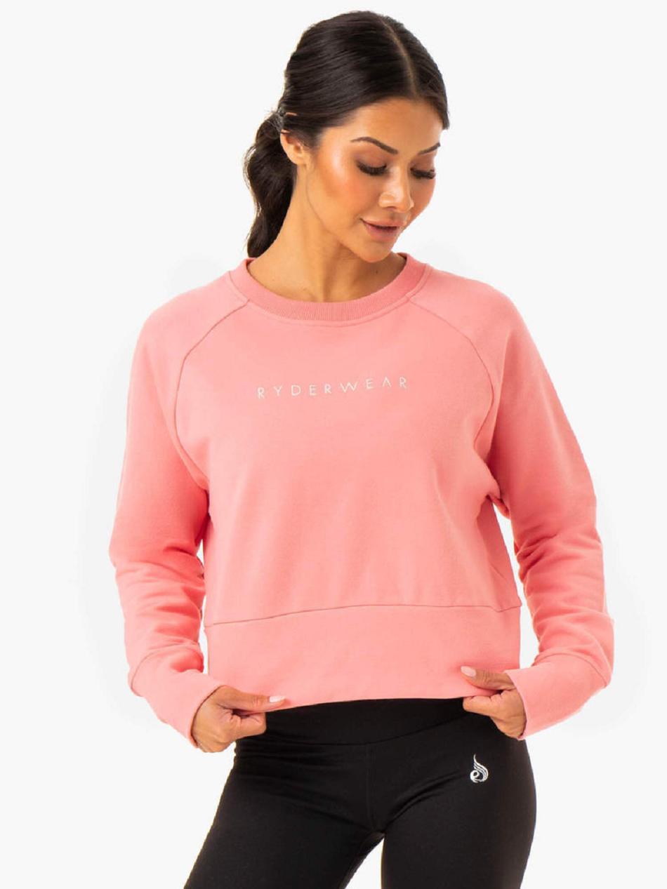 Rose / Pink Women\'s Ryderwear Motion Sweater Top | MNG27323