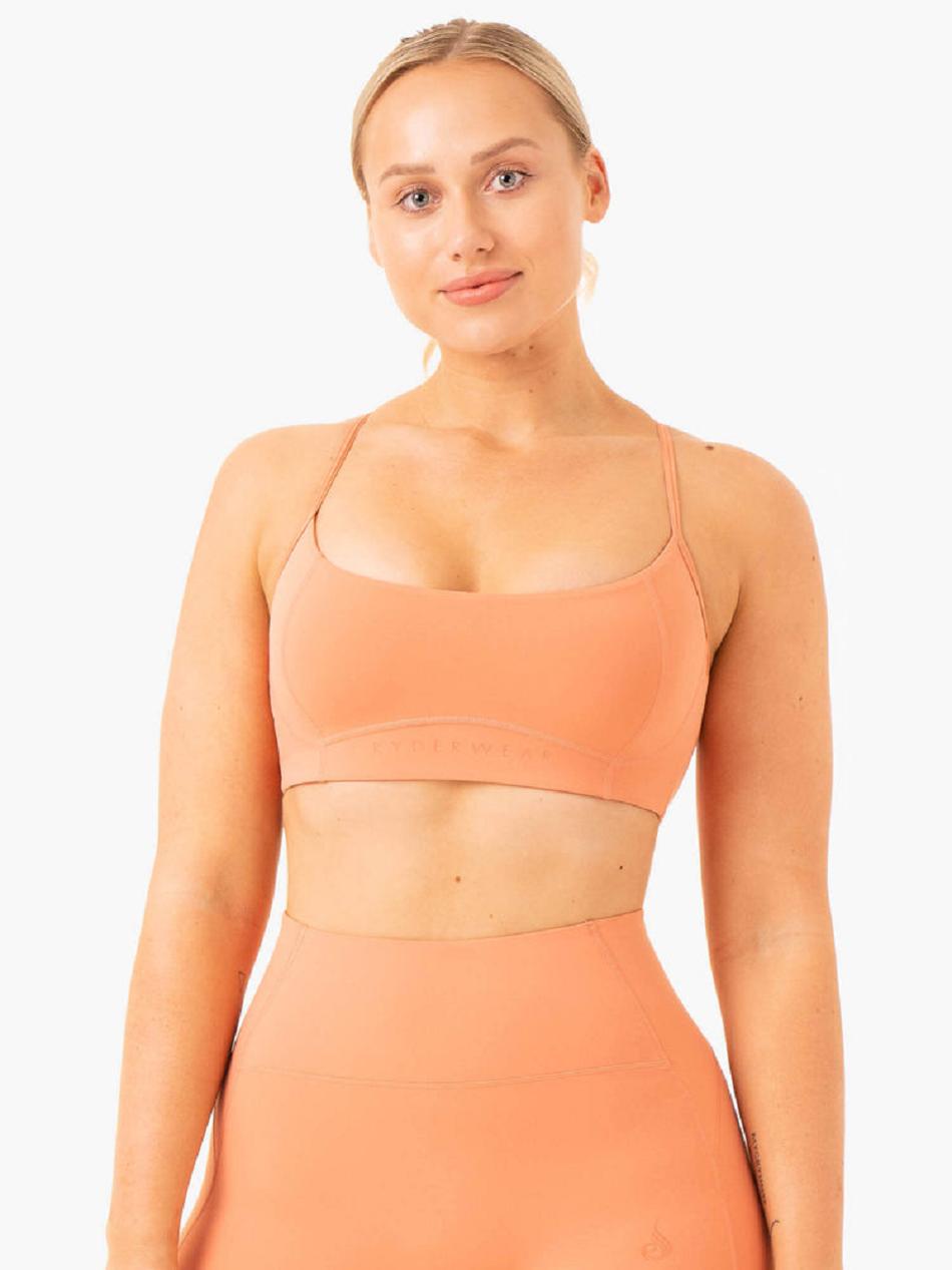 Rose / Pink Women's Ryderwear NKD Frame Sports Bras | 52RT46892