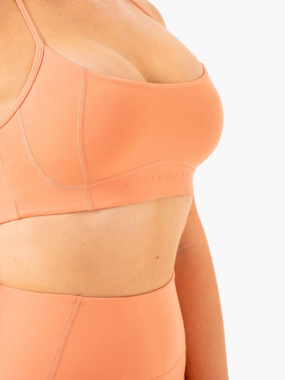 Rose / Pink Women's Ryderwear NKD Frame Sports Bras | 52RT46892