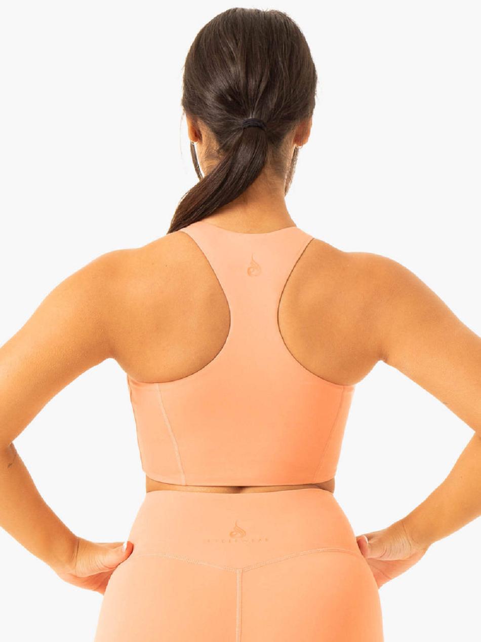 Rose / Pink Women's Ryderwear NKD Frame Long Line Sports Bras | XG5430683