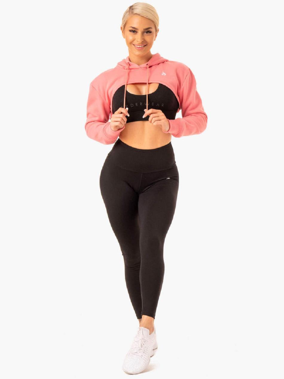 Rose / Pink Women's Ryderwear Staples Super Crop Sweater Top | 113Y77737