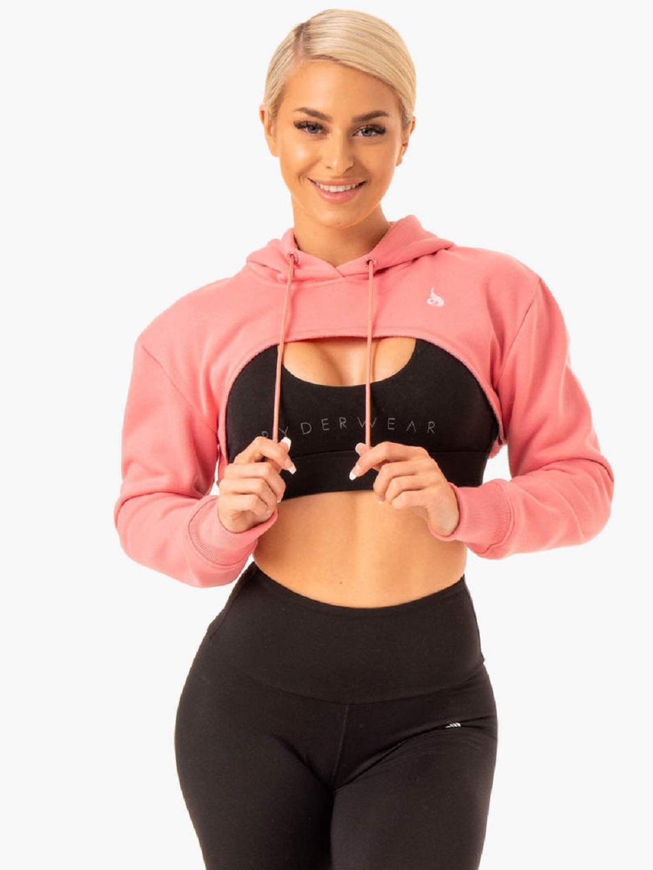 Rose / Pink Women\'s Ryderwear Staples Super Crop Sweater Top | 113Y77737