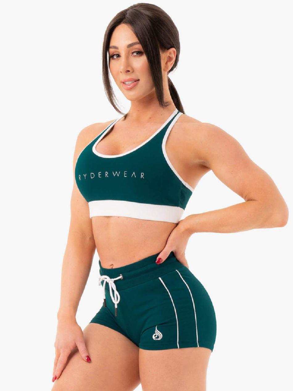 Turquoise / Green Women's Ryderwear Track Sports Bras | DS5484208