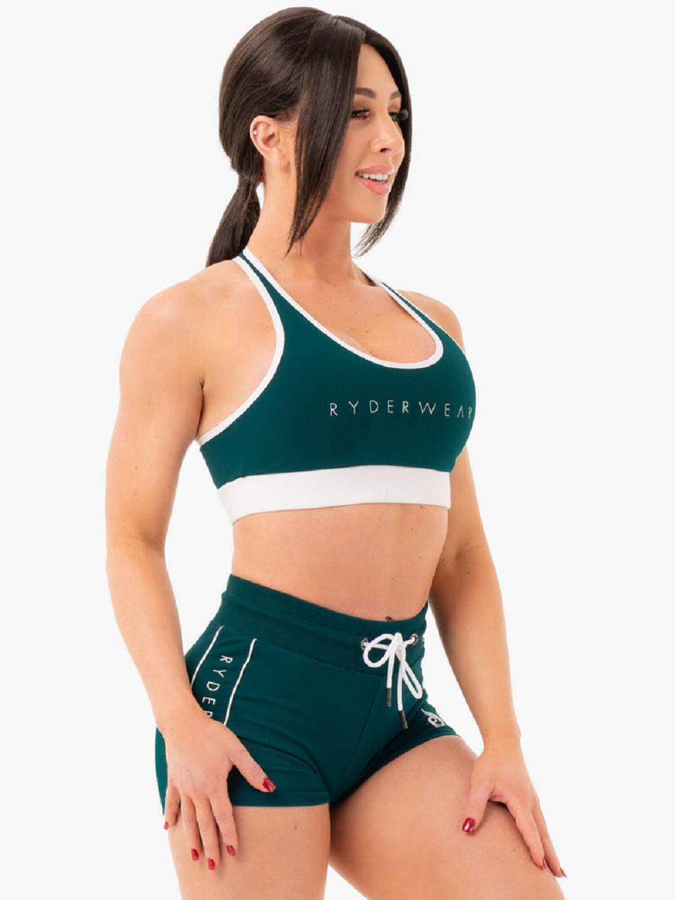 Turquoise / Green Women's Ryderwear Track Sports Bras | DS5484208